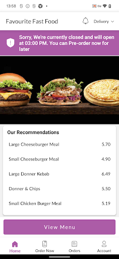 Favourite Fast Food Screen 2