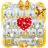 Gold and Silver Glitter Bow Girlish Keyboard icon