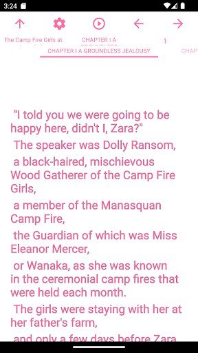 Android application zBook: The Camp Fire Girls screenshort