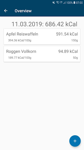 Android application Food-Tracker (PFA) screenshort