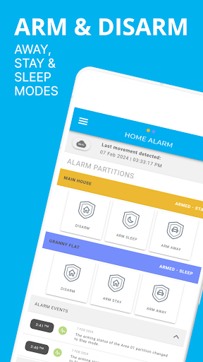 Android application pod - alarm system control screenshort
