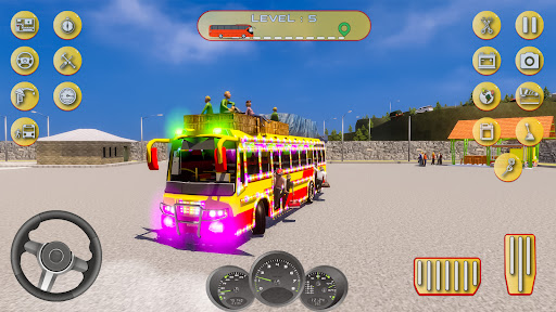 Indian Bus Uphill Bus Games 3D