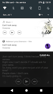 Walkman Lyrics Extension Screenshot