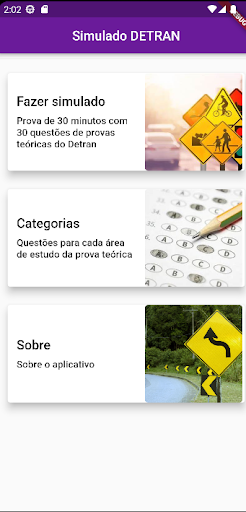 Android application Simulado Detran screenshort