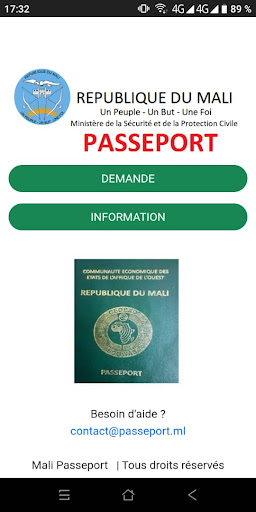 Android application Mali Passeport screenshort