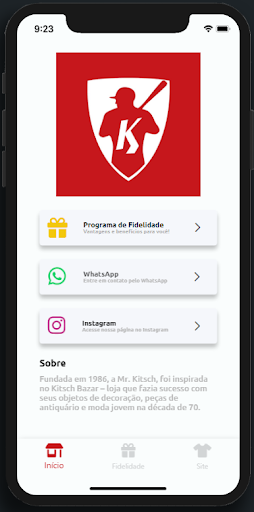 Android application Mr. Kitsch - Fidelidade screenshort