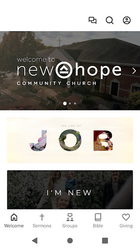 Android application New Hope Church screenshort