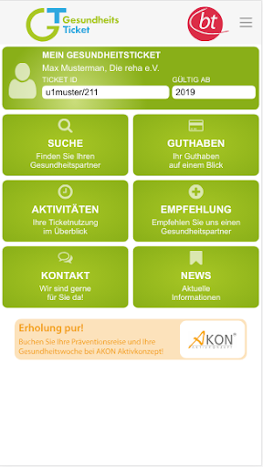 Android application Gesundheitsticket screenshort