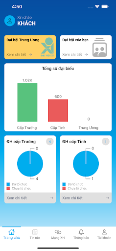 Android application Đại hội HSV screenshort