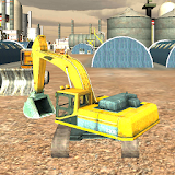 Excavator Construction Site 3D icon