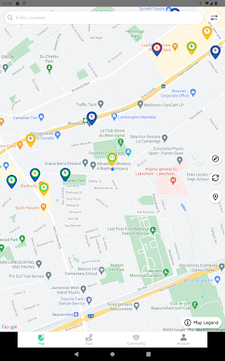 Screenshot of Chargehub EV & Tesla Charging