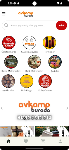 Android application Av Kamp Burada screenshort