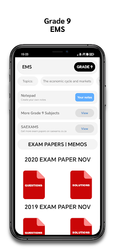 Android application Grade 9 EMS screenshort