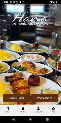 Android application Hana Restaurant screenshort