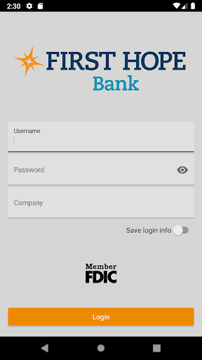 Android application First Hope mRDC screenshort