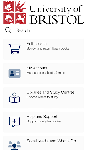 Android application University of Bristol Library screenshort