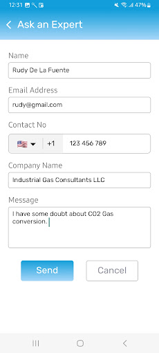 IGC H₂-CO₂ Unit Conversion App Screen 2