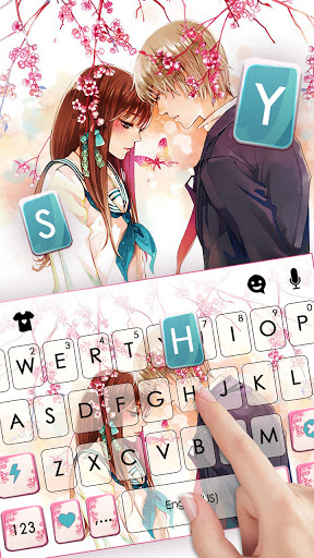 Sakura Love Keyboard Backgroun Screen 2