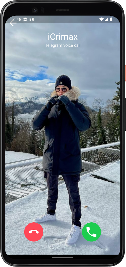 Android application iCrimax Fake Call Prank screenshot