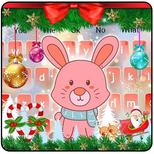 Cute Bunny Christmas Keyboard Theme
