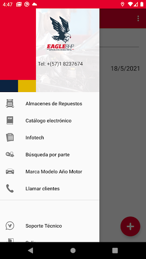 Android application Eagle BHP Mecánicos screenshort