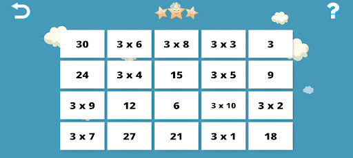 Android application Times Tables Memory screenshort