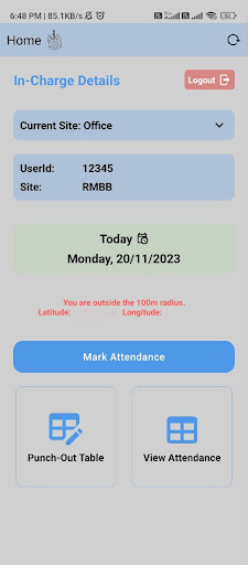 SH Constructions - Attendance Screen 3