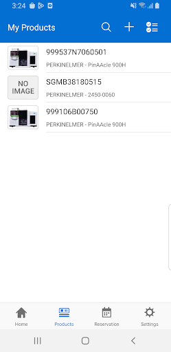 PerkinElmer Service App Screen 2