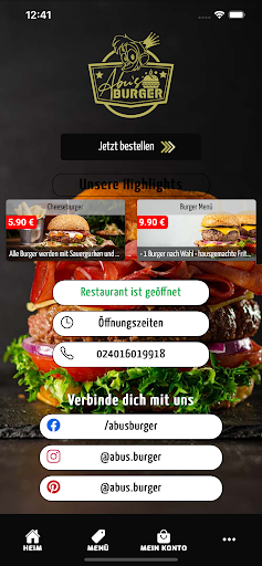 Android application Abu's Burger screenshort