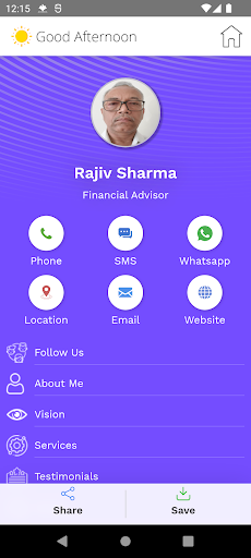 Android application Rajiv Sharma screenshort