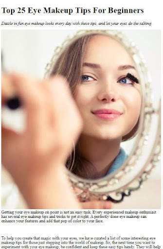 Android application Eye Makeup Tips For Beginners screenshort