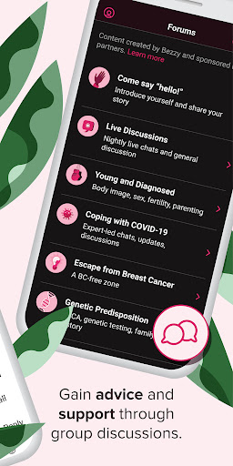 Screenshot of Bezzy Breast Cancer