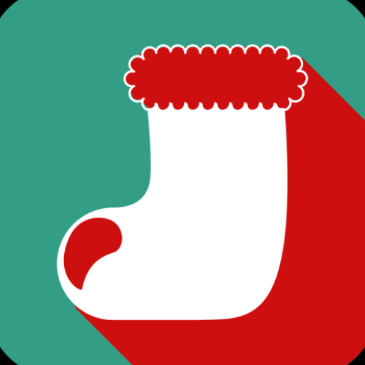 Santa Claus and gift logo