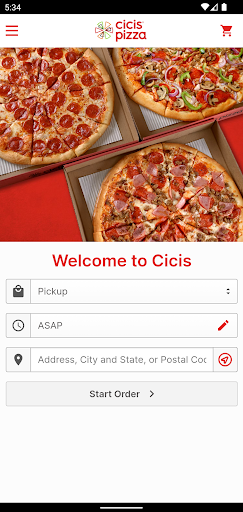 Android application Cicis Pizza screenshort