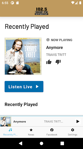 Android application 102.5 Duke FM screenshort