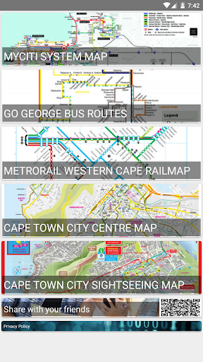 Android application CAPE TOWN MYCITI BUS ROUTE MAP screenshort