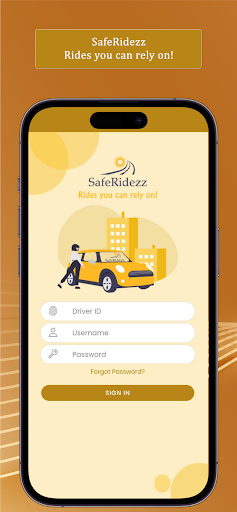 Android application SafeRidezz Driver screenshort