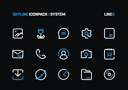SkyLine Icon Pack : LineX Blue Edition Screenshot