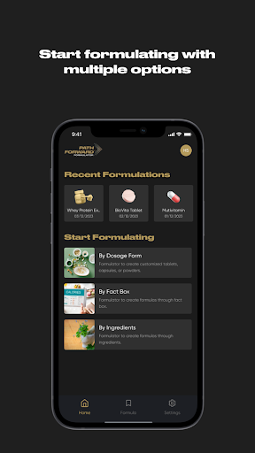 Android application Path Forward Formulator™ screenshort