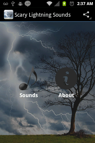 Android application Lightning and Thunder Sounds screenshort