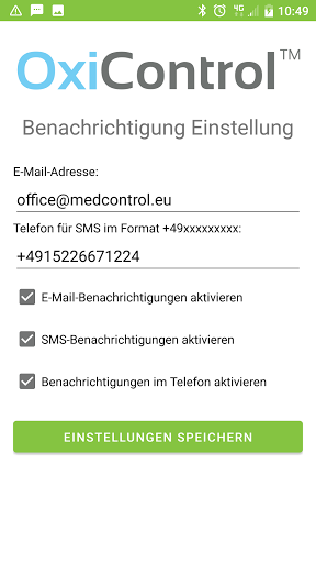 OxiControl Screen 3