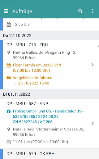 Mobiles Servicemanagement Screen 2