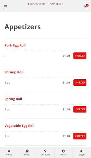 Golden Taste Toms River Order Screen 2