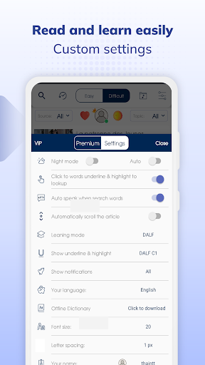 Screenshot of Todaii: Learn French by news