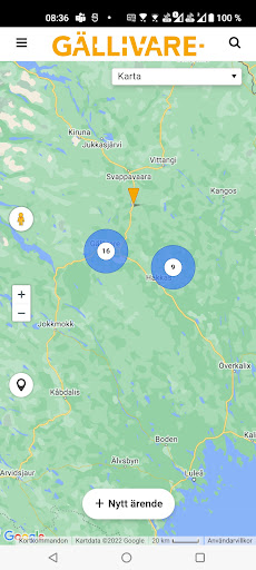 Android application Felanmälan Gällivare kommun screenshort