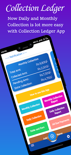 Android application Daily and Monthly Collection screenshort