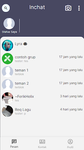 Android application Inchat screenshort