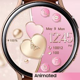 「Pink and Gold Heart_Watchface」圖示圖片