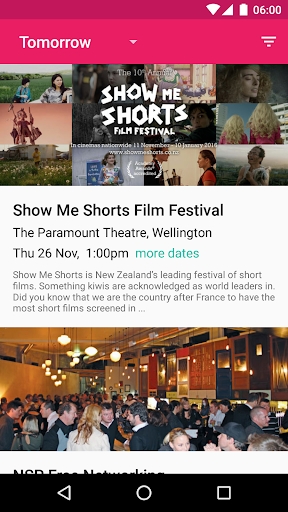 Android application What's On - NZ Events screenshort