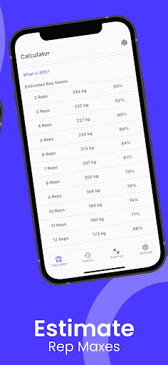 Screenshot of 1RM Calculator
